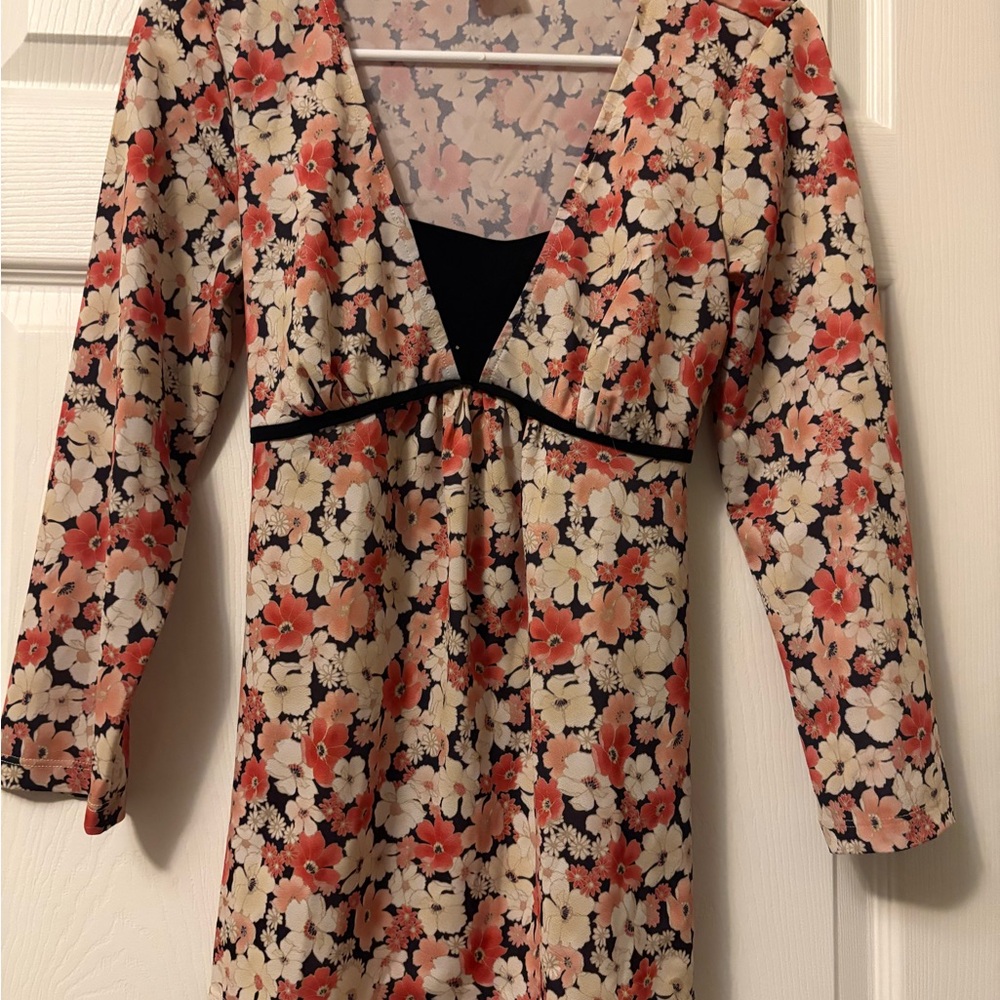Motherhood Maternity Floral Empire Waist Maternity Blouse in Coral, Cream, Black